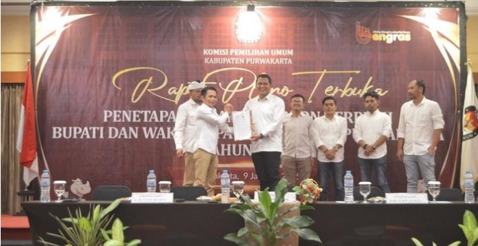 KPU Purwakarta Tetapkan Calon Bupati dan Wakil Bupati Terpilih Hasil Pilkada 2024