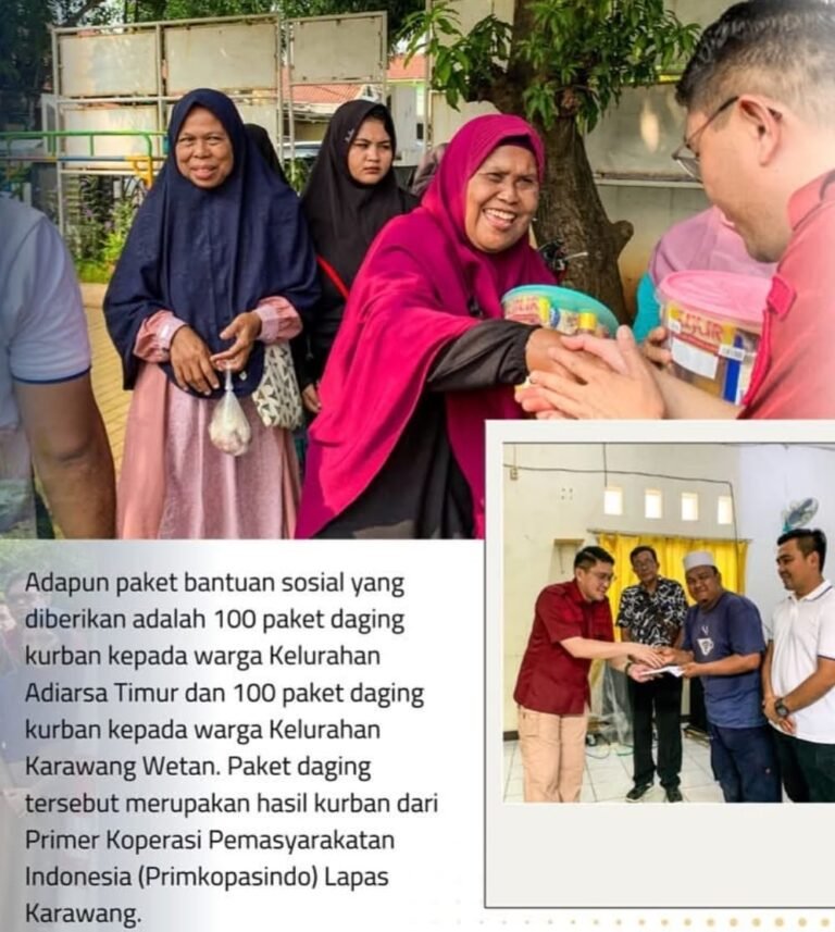 Lapas Karawang Beri Bantuan Sosial untuk Warga Adiarsa Timur dan Karawang Wetan