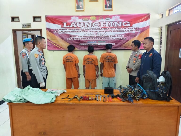 Komplotan Pencuri Kabel Tembaga Berhasil Dibekuk Jajaran Polar Jalan Cagak