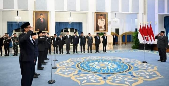 Usai Dilantik Presiden Prabowo, Menteri Baru Kabinet Merah Putih Tegaskan Komitmen Jalankan Amanah